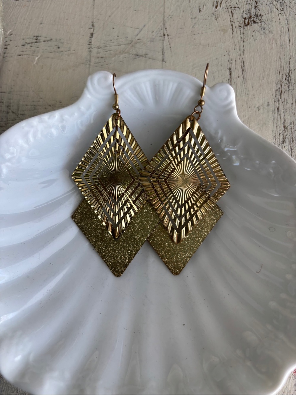 Radiant Gold Layered Diamond Drop Earrings - Women Jewelry
